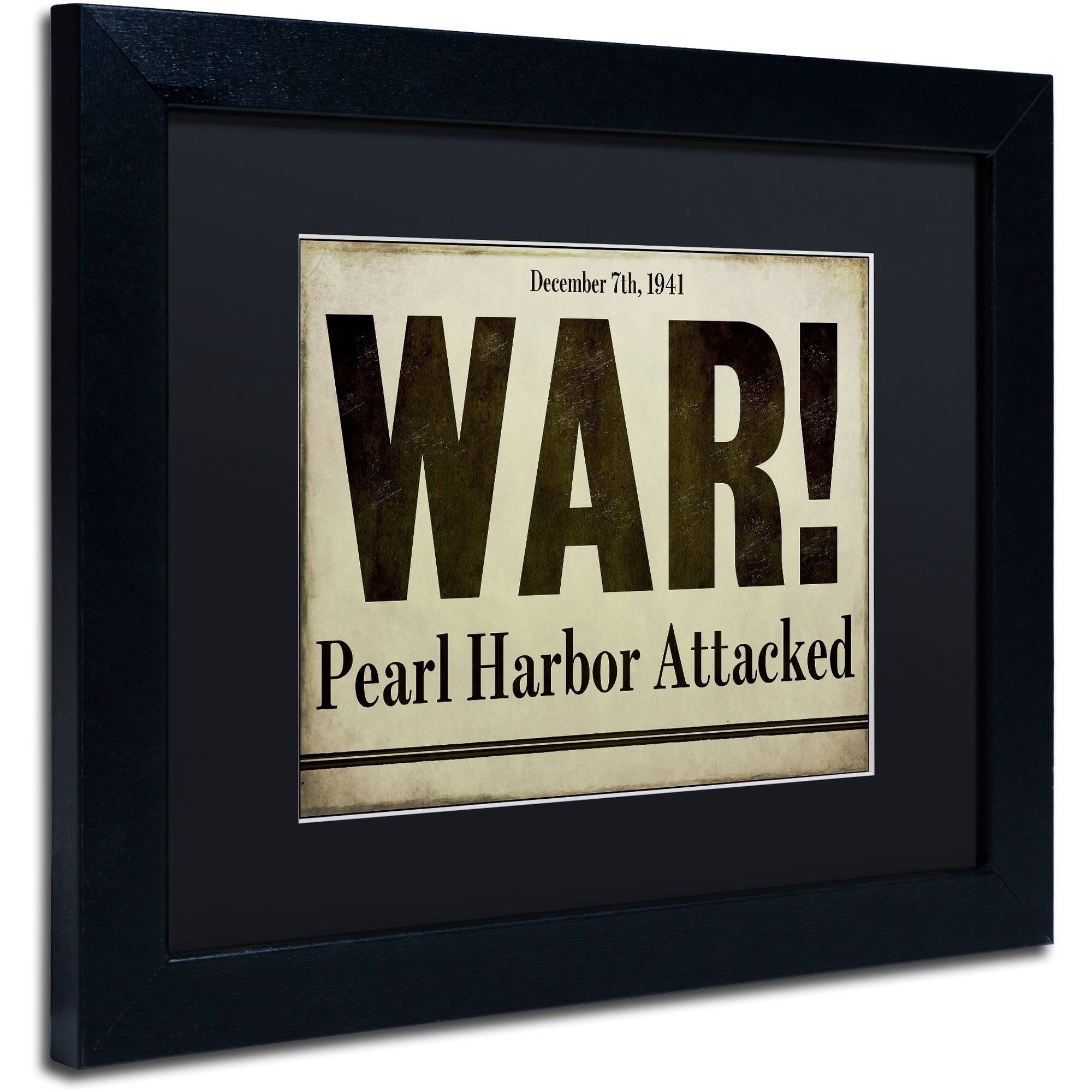 Trademark Fine Art "Pearl Harbor" Canvas Art by Color Bakery Black Matte, Black Frame