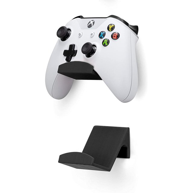 GHSDFBB Brainwavz Game Controller Wall Mount Stand Holder (2 Pack) Compatible With XBOX ONE SWITCH PS4 STEAM PC NINTENDO, Universal Gamepad Accessories-No screws, Stick on, Black By Brainwav