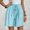 25#Sky Blue, variant on Gmdeguo Women's Casual High-Waisted Drawstring A-Line Shorts - Solid Color Loose Wide-Leg for Summer, Beach & Daily Outfits