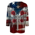 thumbnail image 6 of 250th Anniversary Women's Casual 3/4 Sleeve T-Shirt 250 Years of Freedom Shirt American Flag Patriotic Clothes, 6 of 7
