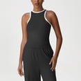 thumbnail image 5 of Pounoo Workout Tank Tops for Women Sleeveless High Neck Contrast Trim Cropped Yoga Training Casual Outings Tops Camis Blouses Gift, 5 of 7