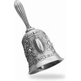 thumbnail image 1 of 1pcs，Solid Hand Bell, Extra Loud, Vintage, for Wedding, Teacher, Pet Training Service, Meditation.,silver, 1 of 7