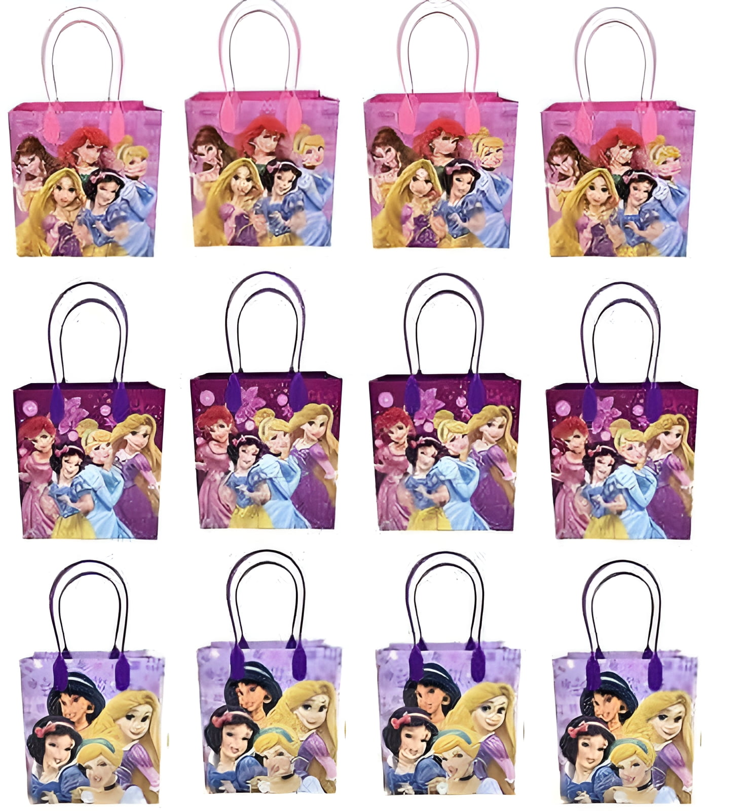 12PCS Disney Princess Goodie Party Favor Gift Birthday Loot Reusable Bags Walmart