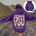 thumbnail image 2 of HAYIMI Women Letter Print Hooded Zip Up Sweatshirt Streetwear Loose Fit Hoodie Long Sleeve Oversized Boho Tops Daily Wear, 2 of 6
