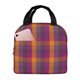 thumbnail image 1 of Easygdp Orange and Purple Plaid Bolsa Térmica Premium - Tela Oxford Impermeable, Gran Capacidad, Bolsillo Frontal, Unisex para Trabajo, Escuela, Actividades al Aire Libre y Picnics, 1 of 8