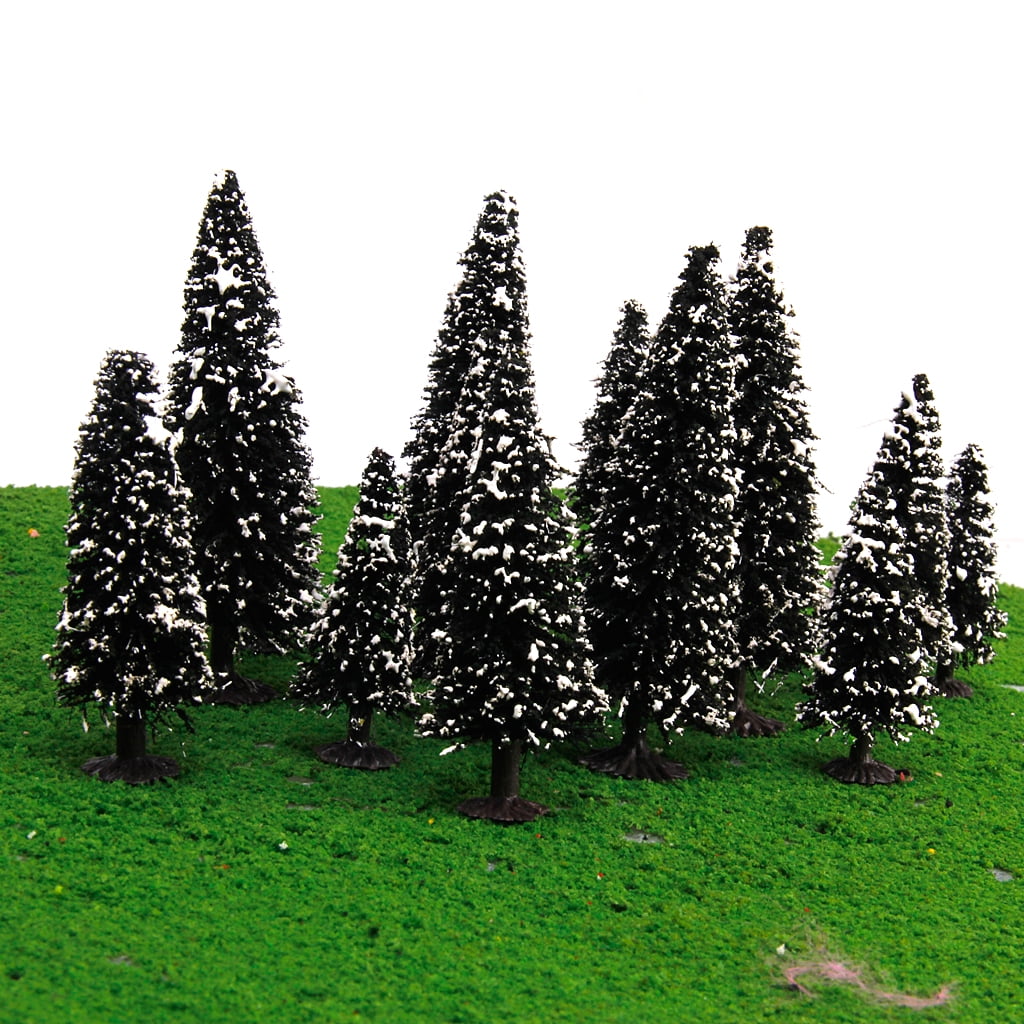 4" with PV Box 15x Green Model Cedar Trees Wargame Scenery Layout 2.4" 