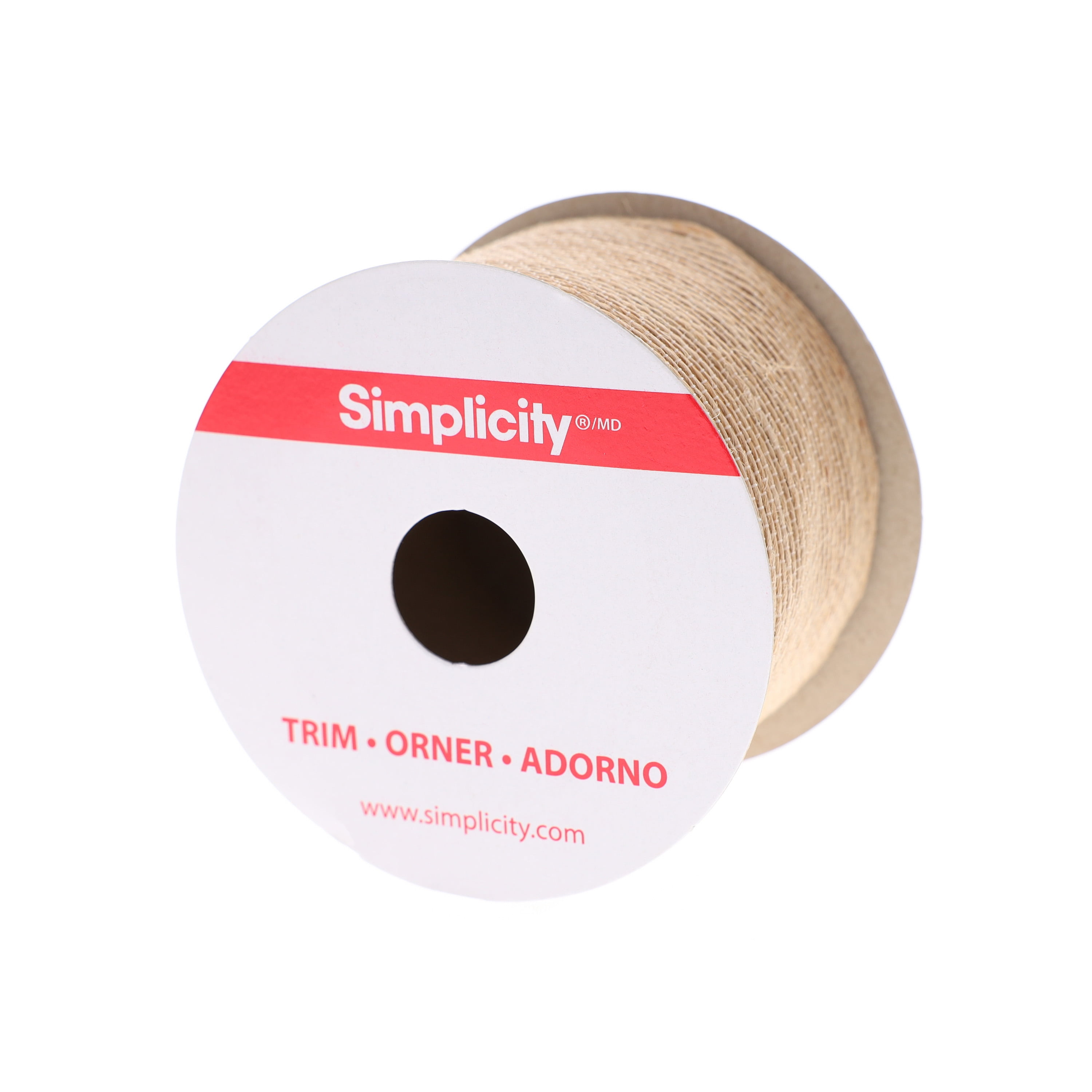 (2 pack) Simplicity Trim, Natural 2 inch Jute Natural Stripe trim great for apparel, costumes, home decorating, and crafts, 3 Yards, 1 Each