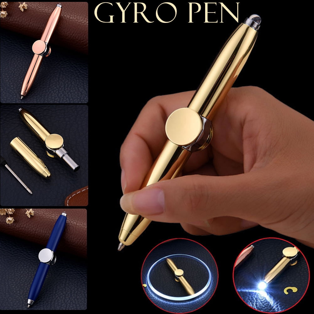 Finger Gyro Spinner Gyroscope Pens Decompression LED Light Ballpoint Pen Gift Finger Gyro Spinner Gyroscope Pens Decompression LED Light Ballpoint Pen Gift
