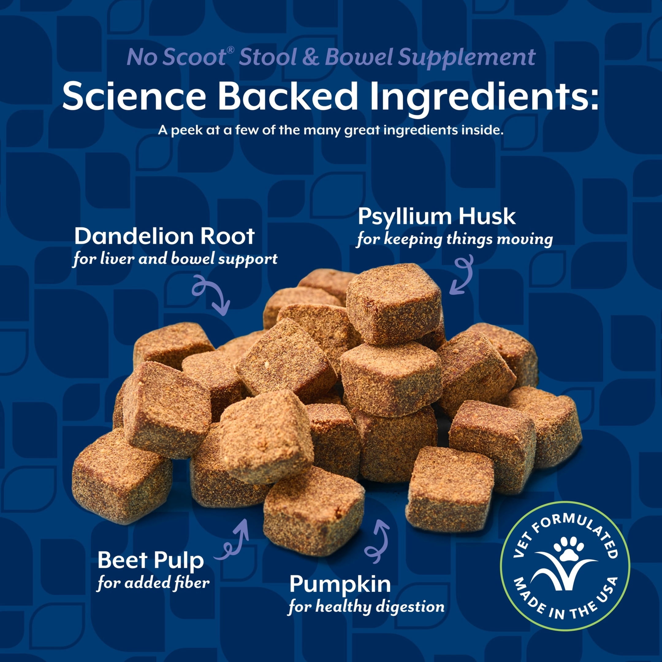 NaturVet No Scoot Stool & Bowel Supplement for Dogs, Hickory Smoked Bacon Flavor, 60 Count