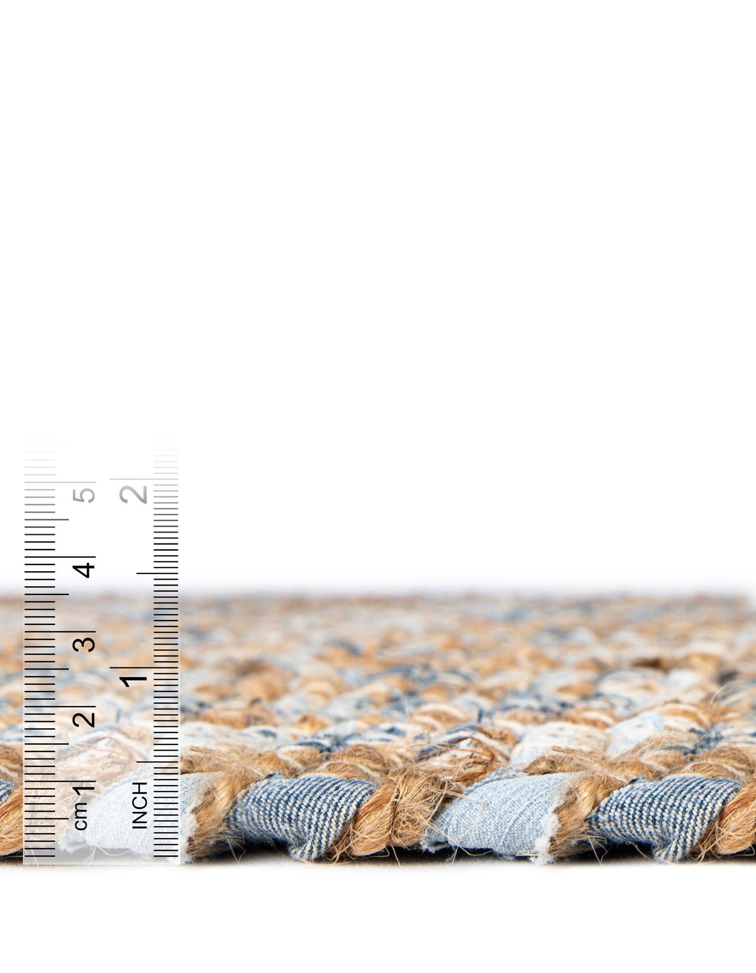 Unique Loom Chindi Jute Collection Area Rug (2' 2" x 6' 1" Runner Navy Blue)