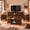 4 piece-Brown, variant on HLR 3-Piece Living Room Furniture Set, Farmhouse TV Stand and 2 Side Tables, Wood, Black