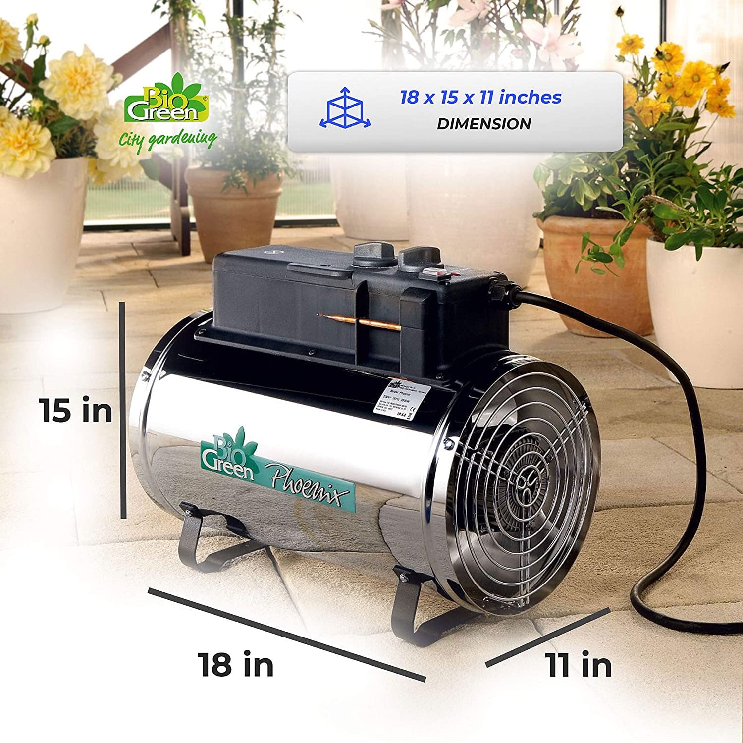Bio Green PHX 2.8-US Versatile Greenhouse Heater with Thermostat