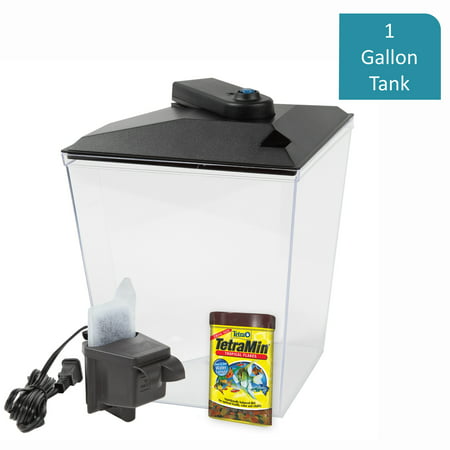 Aqua Culture One Gallon Aquarium Starter Kit with (Best Fish For Bowl Aquarium)