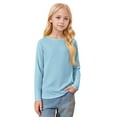 thumbnail image 3 of XADYUY 3 Pack Kids Long Sleeve Shirt Girls 10-12 Crewneck Winter Shirts for Kids Girls Trendy Basic Girls Tops Cute Solid Girls Tunic Tops,9-10 Years, 3 of 6