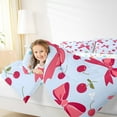 thumbnail image 4 of Homewish 2-Piece Kids Princess Bow-tie Twin Comforter Set, Red Cherry Blue Cartoon Decor, 4 of 8