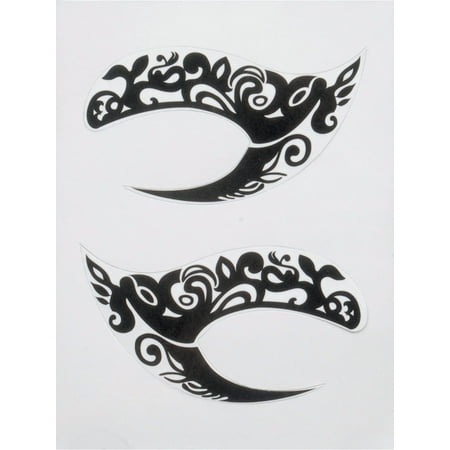 Sexy Fashionable Peacock Design Eyes Temporary Tattoo, Black, (Best Peacock Tattoo Designs)