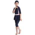 thumbnail image 4 of Glisme Girls Swimsuits Full Coverage Swimwear For Long Sleeve Swim With Skirt Swim Dress For Beach Pool Surfing Size 10-11 Years Navy, 4 of 8
