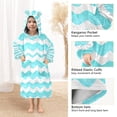 thumbnail image 4 of Teal Waves Wearable Blankets Hoodie Oversize Sherpa Wearable Soft Blanket Warm Cozy 3-14 Age, 4 of 7