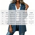 thumbnail image 3 of MaFYtyTPR Women's Denim Patchwork Jacket Ribbed Notched Lapel Long Sleeve Blazer Dressy Single Button Casual Coat with Pockets, 3 of 6