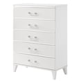 thumbnail image 1 of ACME Chelsie Commode Rectangulaire en Bois avec 5 Tiroirs de Rangement en Blanc, 1 of 7