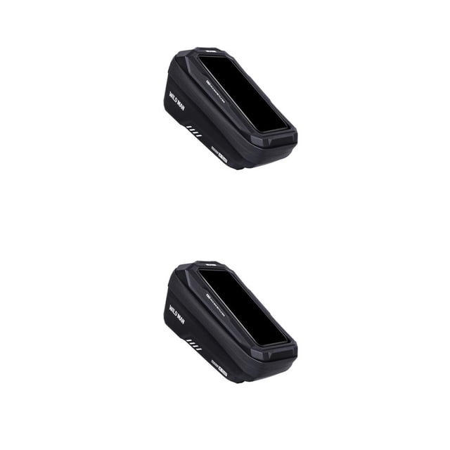 Greeniant Contenedores de bolsa de tubo para bicicleta, organizador de piezas de bicicletas profesionales, accesorios de bolsa de marco Negro 2piezas