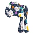 thumbnail image 5 of Grblisyd Back to School Outfits for Girls 2PCS Crew Neck Long Sleeve Top & Flare Pants withCute Stationery Print Casual Girl Clothes, 5 of 7