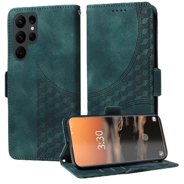 Funda GANGXUN para Samsung Galaxy S23 Ultra con diseño acolchado elegante, cuero PU, protección total y ajuste preciso