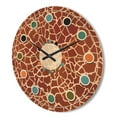 thumbnail image 3 of Designart 'Leopard Fur Safari Pattern I' Mid-Century Modern Wood Wall Clock, 3 of 5