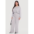 thumbnail image 2 of Women's Plus Size High Waisted Wide Leg Brushed Knit Pants, 2 of 4