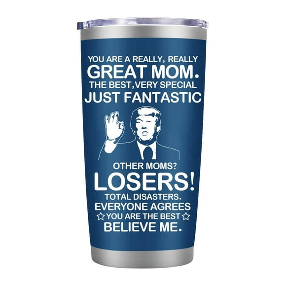 Taza MFGNEH de acero inoxidable azul de 20 oz para mamá