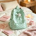 thumbnail image 2 of Cute Polka Dots Backpack Nylon Coquette Bookbag Kawaii Daypacks with 6 Hair Clips and Star Charms, 2 of 2