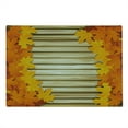 thumbnail image 2 of Fall Cutting Board, Fallen Leaves on Wooden Wall September Foliage Rustic Style Print, Decorative Tempered Glass Cutting and Serving Board, Large Size, Pale Coffee Marigold, by Ambesonne, 2 of 5