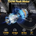 thumbnail image 6 of ZDZA Electric Bike for Adults, 750W Motor E-Mountain Bicycle, 26" Fat Tire 20mph Ebike, 48V 15Ah Removable Battery 72Miles Range, 7 Speed and Dual Suspension , UL 2849, 6 of 7