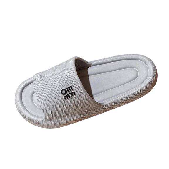 Mens Slides in Gray, Comfortable EVA Foam House Slippers and Non-Slip Shower Sandals for Indoor Outdoor Use,Size 42