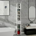 thumbnail image 6 of Ktaxon 71'' Slim Bathroom Storage Cabinet Freestanding with 1 Drawer, 2 Doors and 4 Adjustable Shelves, White, 6 of 12