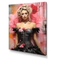 thumbnail image 2 of Designart "Sensual Fashion Doll in Black and Pink II" Fashion Canvas Wall Art - Glam Pink Woman Pop Art Living Room Canvas Art, 2 of 6