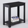 thumbnail image 2 of HomeRoots 469019 24 in. Black End Table with Shelf, 2 of 6