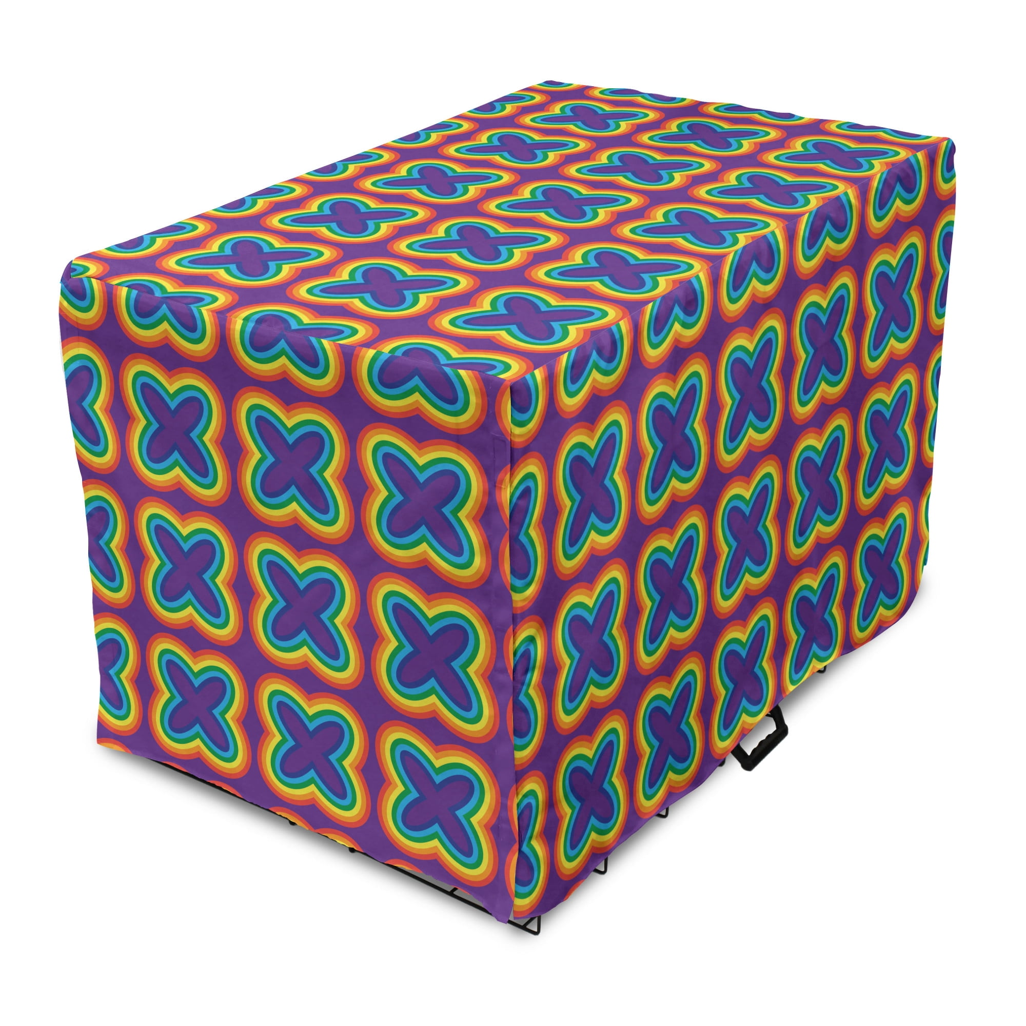 Rainbow Dog Crate Cover, Abstract Butterly Inspired Multicolor ...
