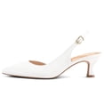 thumbnail image 2 of Pennysue Women's Slingback Heels White Pointed Toe Dress Pumps 9.5M, 2 of 6