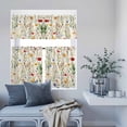 thumbnail image 6 of 3 Piece Kitchen Curtains and Valances Set Vintage Floral Blossom Cafe Curtains 24 Inch Length Spring Summer Rustic Botanical Valance & Tier Curtain for Living Room Bedroom Window 54"x18"+27"x24"*2, 6 of 6