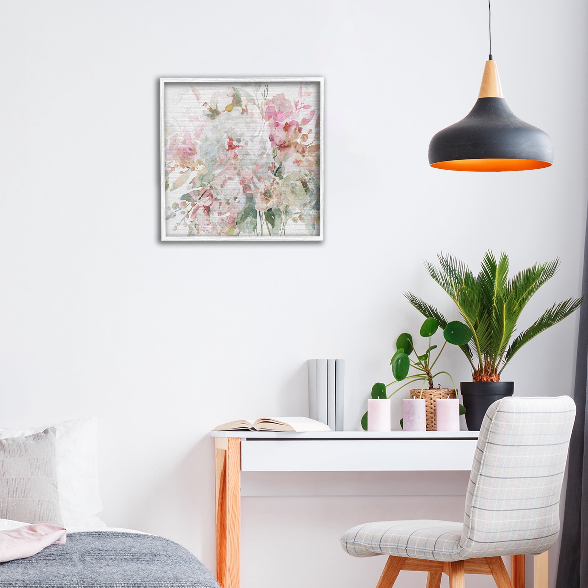Stupell Industries Romantic Pastel Blossoms White Framed Giclee Art, design by Carol Robinson