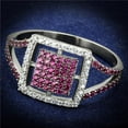 thumbnail image 1 of Women Rhodium & Ruthenium 925 Sterling Silver Ring with AAA Grade CZ in Ruby - Size 7, 1 of 1