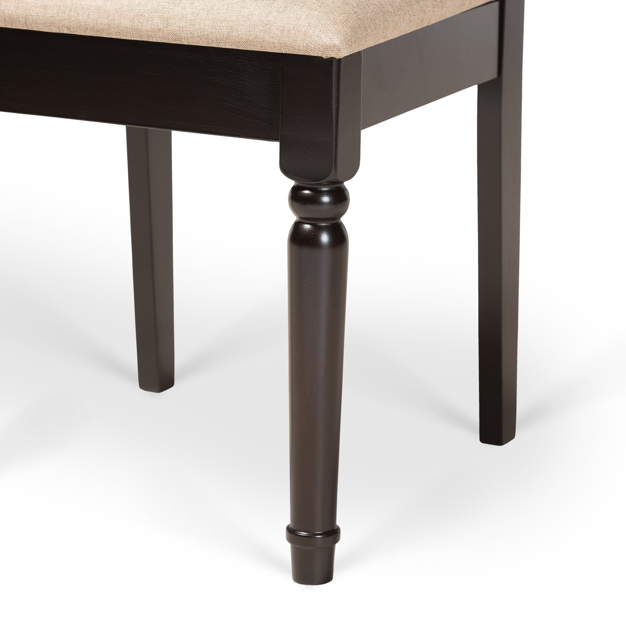 Baxton Studio Cherese Modern and Contemporary Sand Fabric Upholstered and Dark Brown Finished Wood 7-Piece Dining Set