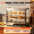 thumbnail image 3 of VEVOR 2-Tier Commercial Food Warmer Display Countertop Pizza Cabinet with Tong, 3 of 9