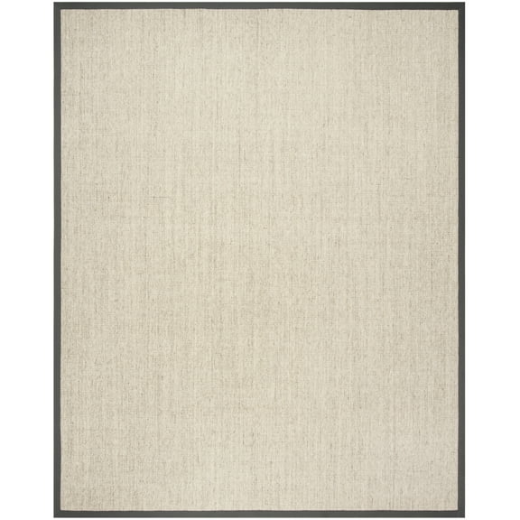 SAFAVIEH Natural Fiber Forrester Solid Area Rug, Marble/Grey, 10' x 14'