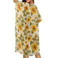 thumbnail image 2 of DISNIMO Women's Sunflower Printed Cover up Swimsuit Kimono Summer Beach Cover ups Casual Loose Swimwear Coverups Open Front Long Cardigan Beach Cover Up for Women, 2 of 6