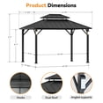 thumbnail image 2 of Modern Shade The Horizon 10' x 12' Hardtop Gazebo, 4 LED Lights, Galvanized Steel Double Roof, with Hooks & Mosquito Netting, Black, 2 of 8