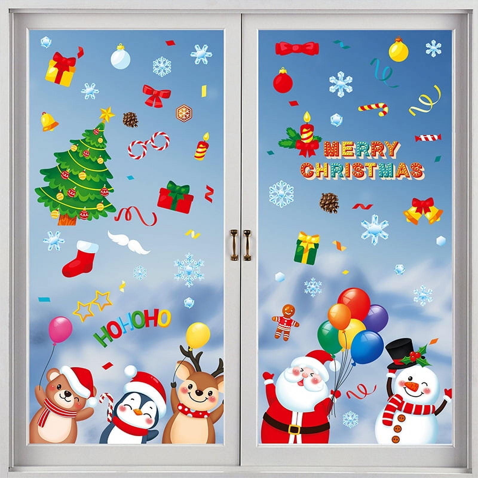 155pcs White Snowflakes Window Decorations Clings Decal Stickers Ornaments for Christmas Frozen Theme Party New Year Supplies
