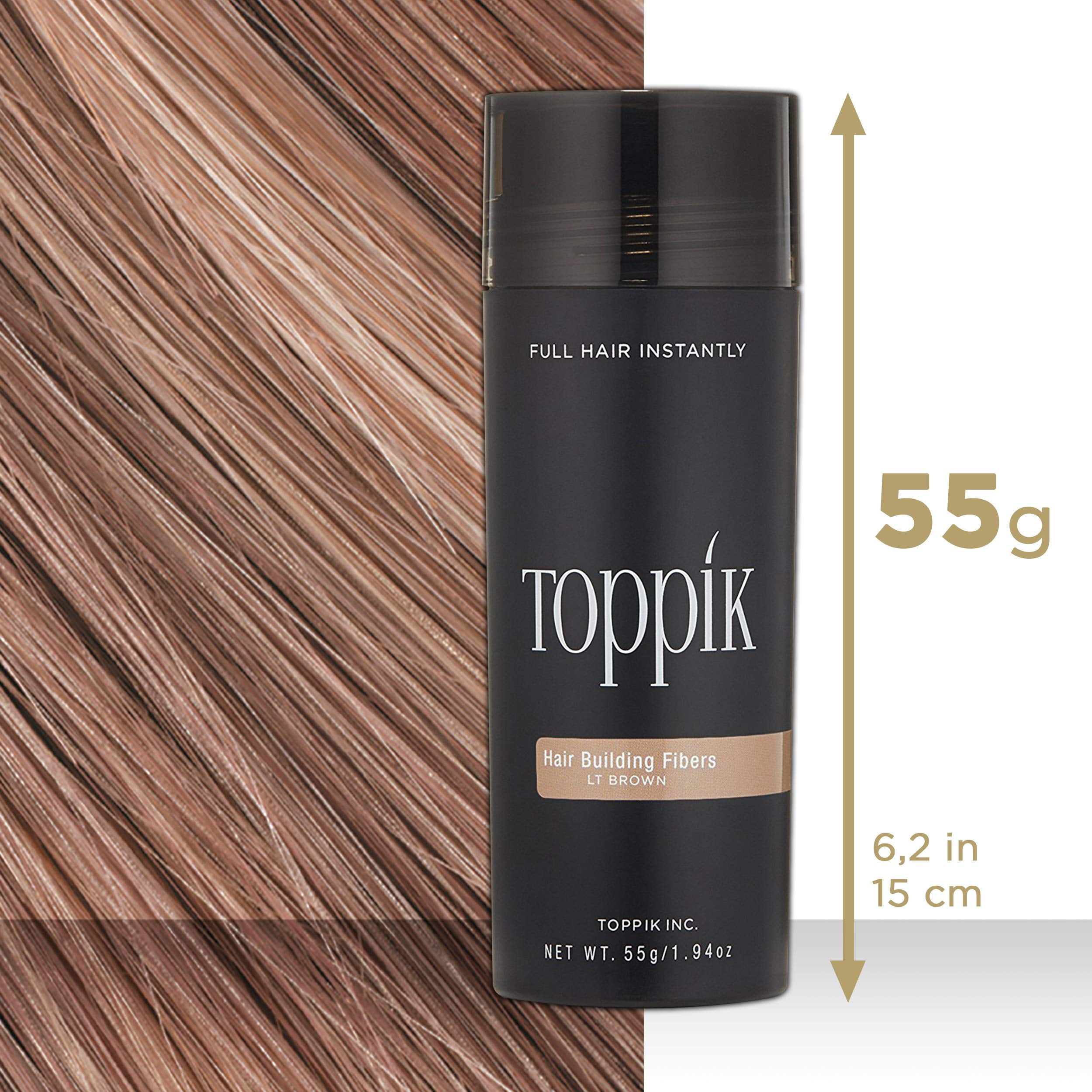 I hele verden evig mover Toppik Hair Building Fibers - Light Brown, 55 g / 1.94 oz - Walmart.com