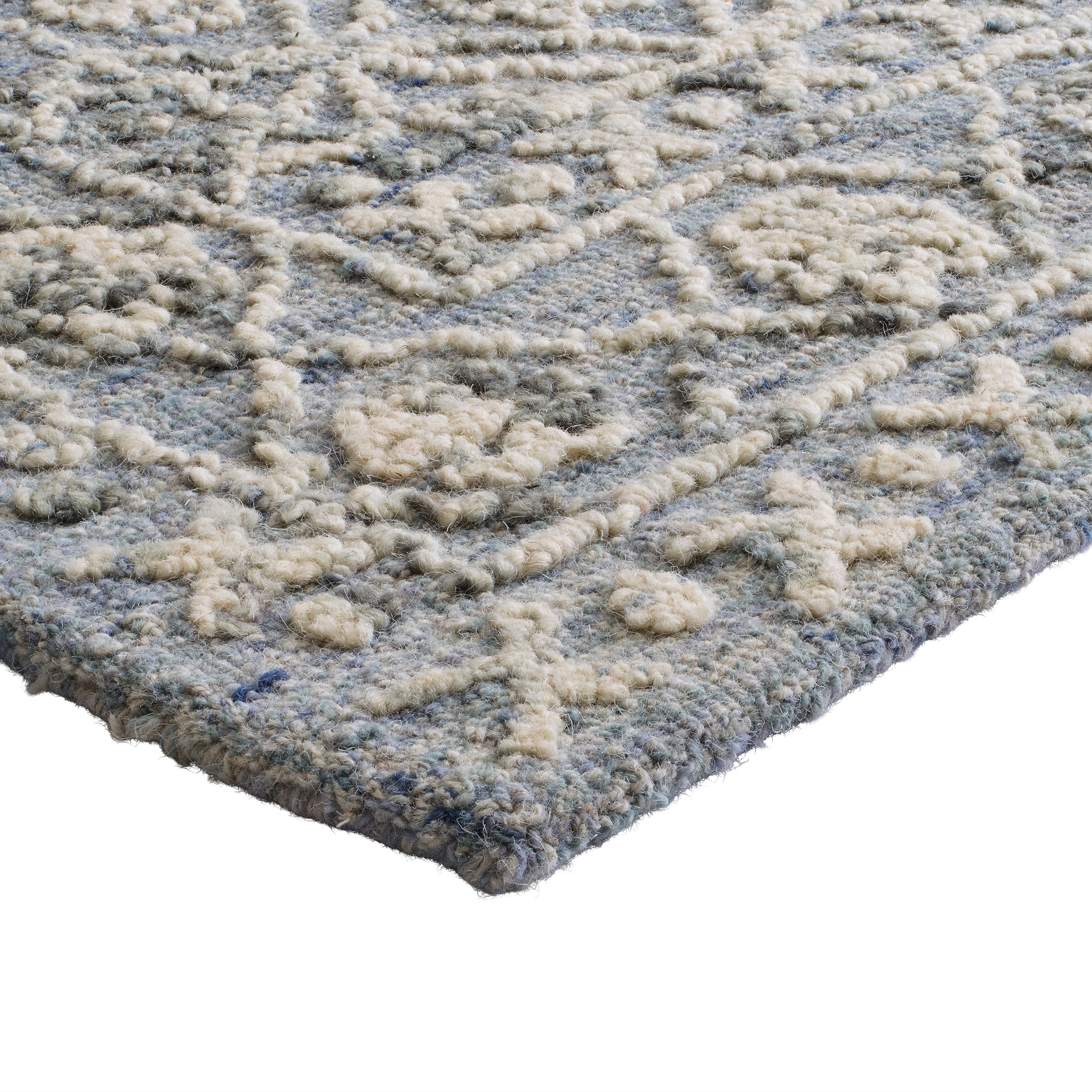 Better Homes & Gardens Blue/Silver Floral Trellis Indoor Area Rug, 8' x 10'